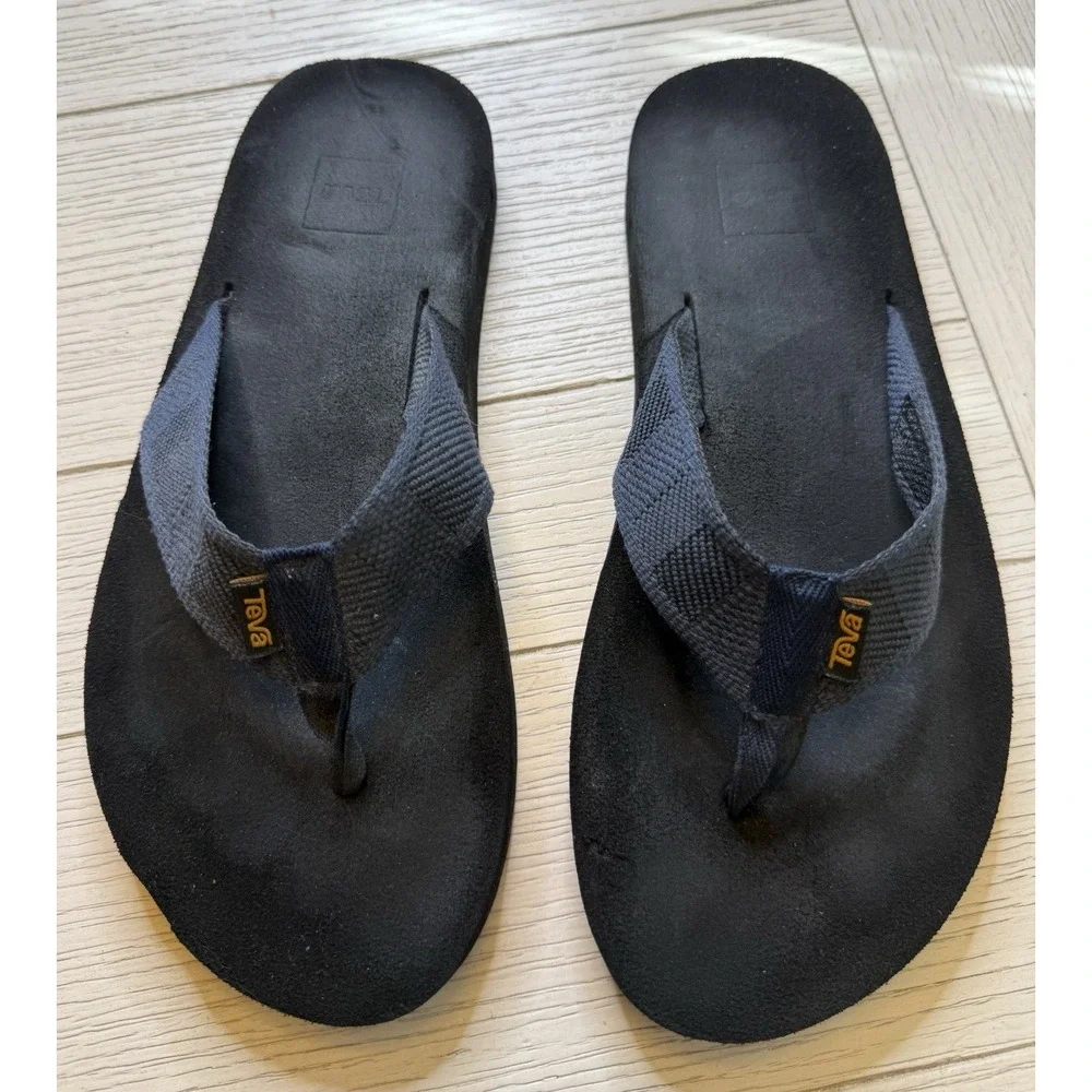 Teva Men's Mush Black Lightweight Comfort Outdoor Thong Flip Flop Sandals Size 9